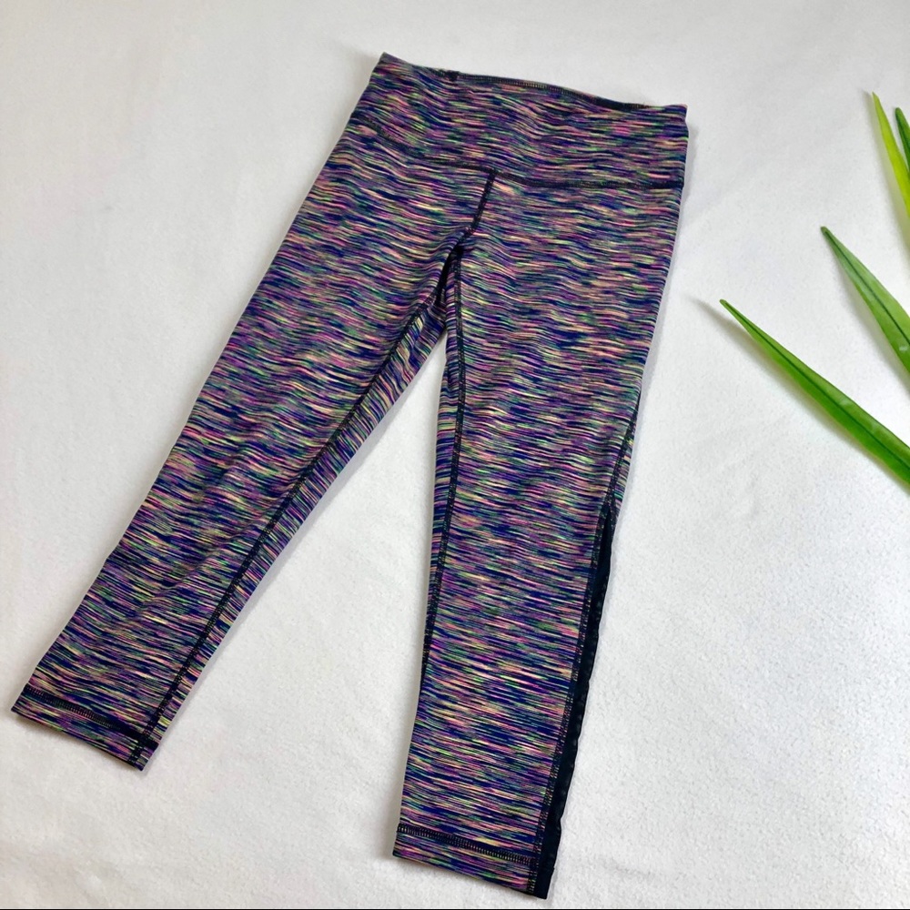 Zella Cropped Space Dye Mesh Detail Leggings XS